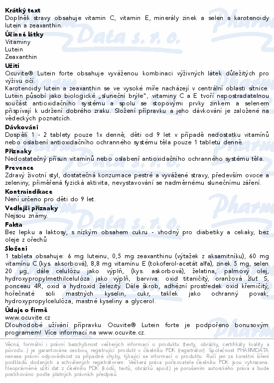 Ocuvite LUTEIN forte tbl.30 Bausch+Lomb