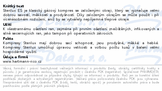 Hartmann Sterilux ES Gáza nesterilní 5x5cm 100ks