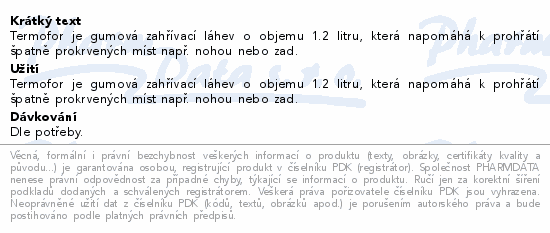 ALFA termofor gumová zahřívací láhev č.2.5 1.2L