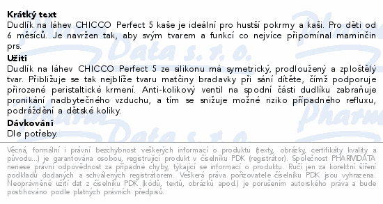 CHICCO Dudlík Perfect 5 silikon kaše 6m+ 2ks