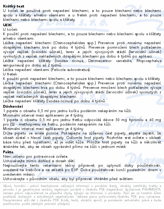 Fipnil Combo 50/60mg spot-on kočky+fretky 3x0.5ml