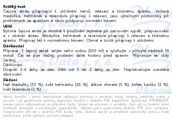 LEROS Spánek & nervy čaj 20x1.3g