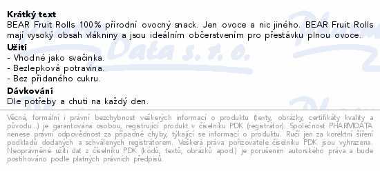 BEAR Fruit Rolls Mango 5x20g