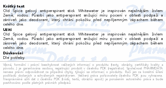 Old Spice WhiteWater deo stick gel 70ml