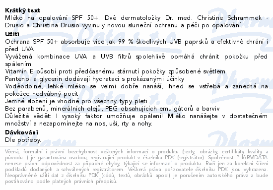 Dr.Schrammek Body Sun Lotion SPF 50+ 200ml