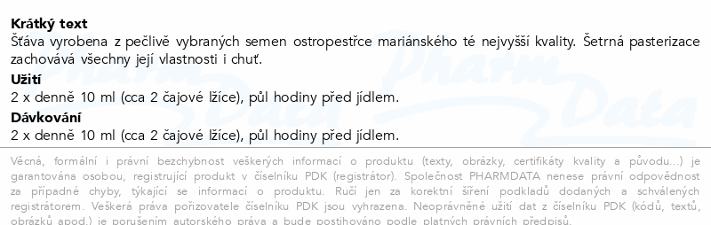 nefdesanté Ostropestřec 500ml