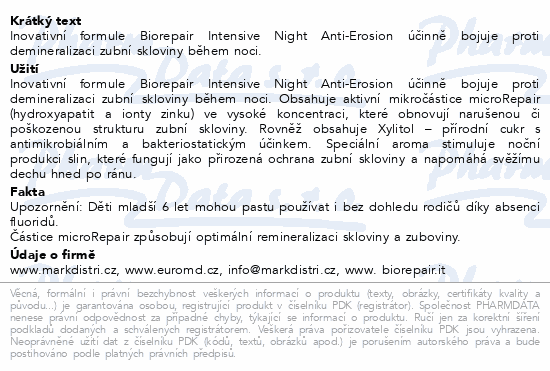 Biorepair Advanced zubní pasta Intensive Night75ml