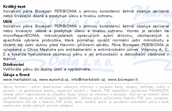 Biorepair ústní voda pěnová Peribioma 200ml