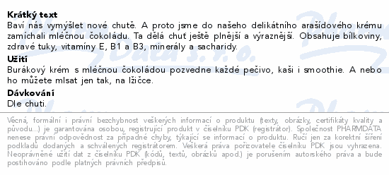 Allnature Arašídový krém mléčná čokoláda 260g