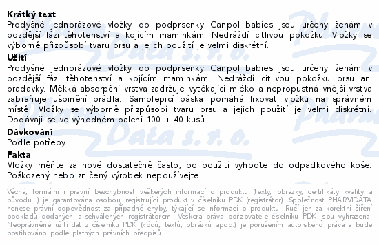Canpol babies Jednorázové vložky do podpr.100+40ks
