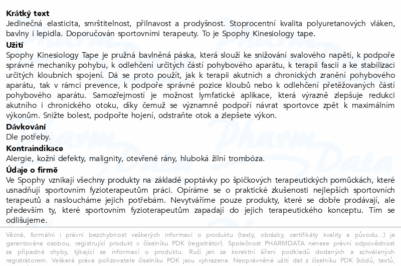 Spophy Kinesiology tape černá 5x500cm