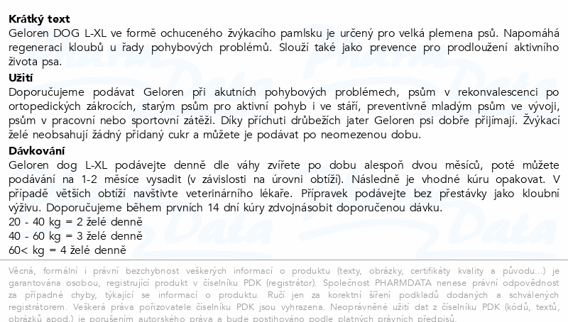 Geloren Dog L-XL kloubní výživa 60 želé