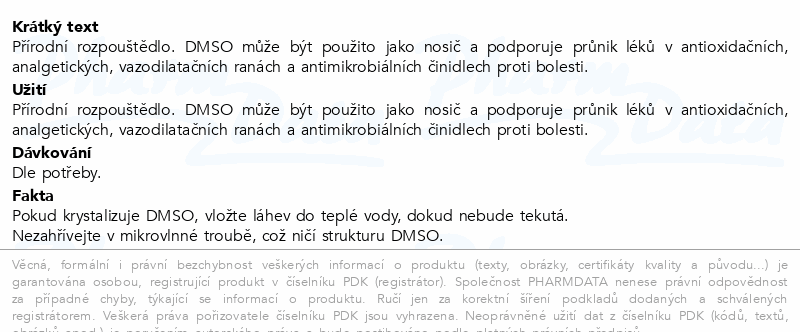 WoldoHealth DMSO přírodní rozpouštědlo 100ml