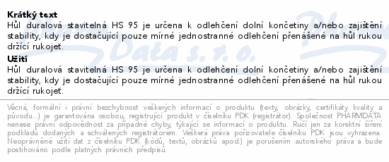 Hůl duralová stavitelná HS 95 Handicap