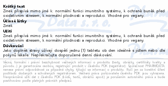 Solgar Zinc Picolinate 22mg tbl.100