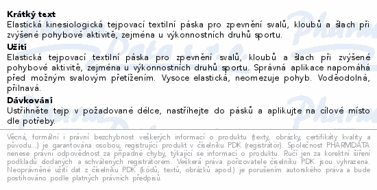 FIXAtape STRIPS sport tejp.páska 25x5cm modrá 20ks