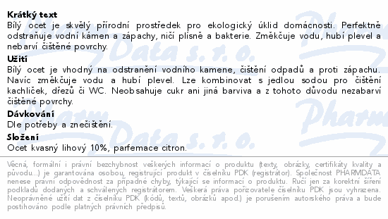 Allnature Bílý ocet 10% s vůní citronu 500ml