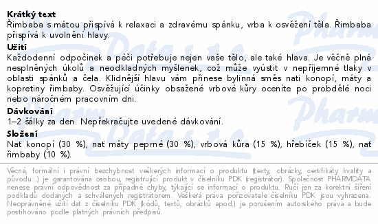 LEROS Pokojná hlava čaj 20x1.5g