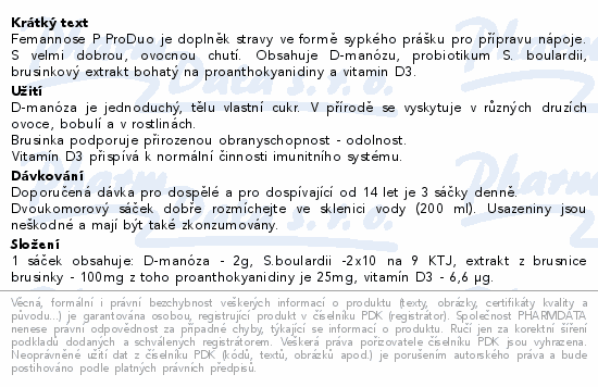Femannose P ProDuo 20 sáčků
