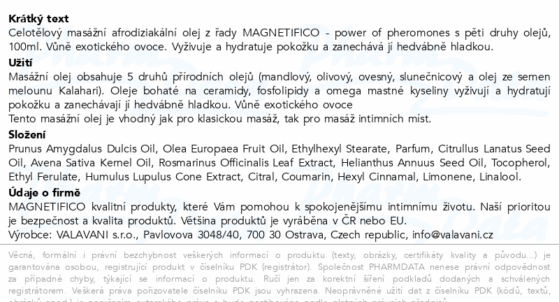 MAGNETIFICO masážní olej Exotic passion 100ml