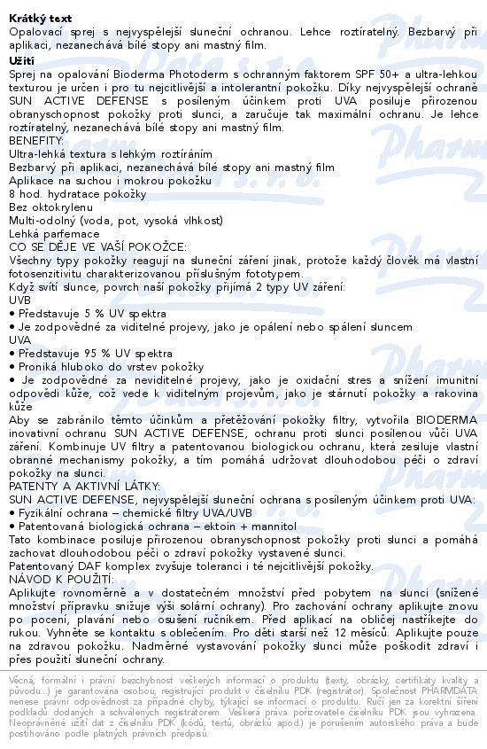 BIODERMA Photoderm sprej SPF50+ 300ml