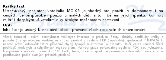 Norditalia MO-03 Ultrazvukový Inhalátor