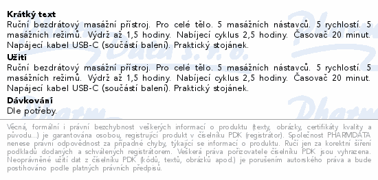 NAIPO Bezdrátový masážní přístroj XF-5120