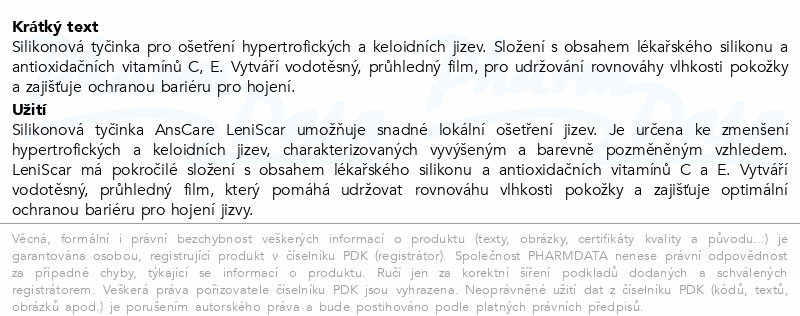 AnsCare LeniScar silikonová tyčinka na jizvy 4.0g