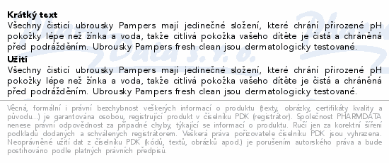 Pampers Fresh Clean čistící ubrousky 15x80ks