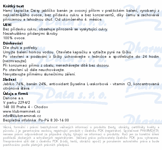 Hami Daisy banán a jablíčko kapsička 110g 6m+
