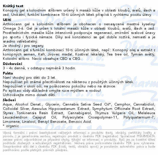 Annabis Arthrocann CBD+CBG gel 75ml