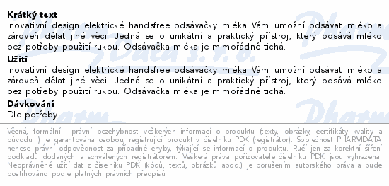 BABYONO Odsávačka mateř.ml.elekr.handsfree Shelly