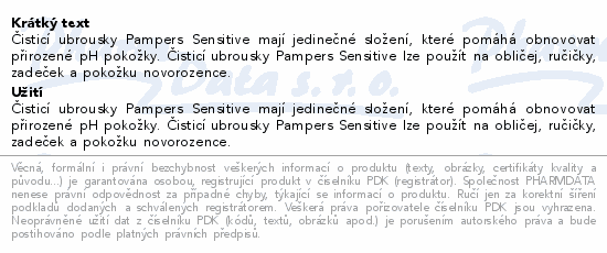 Pampers Sensitive čistící ubrousky 2v1 24x52ks