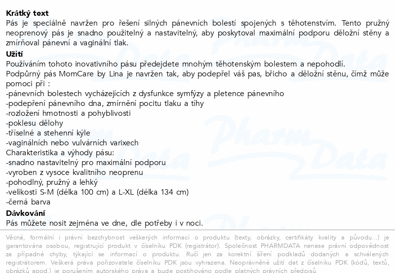 MomCare těhotenský a poporodní podpůrný pás S-M
