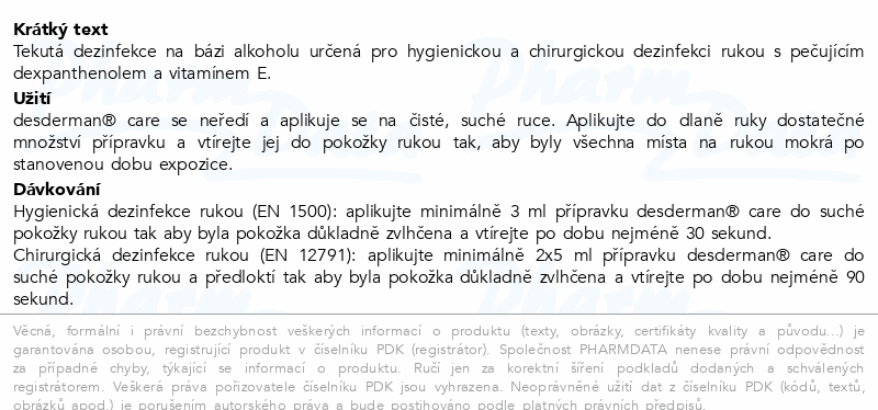 desderman care dezinfekce na ruce 100ml schülke