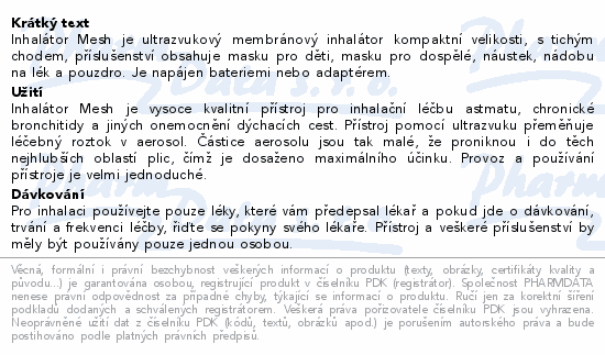 Biotter Mesh inhalátor membránový přenosný YM-3R9