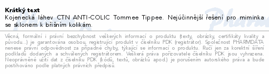 Tommee Tippee Kojen.lahev Pom.pr. 150ml 0m+ Modrá