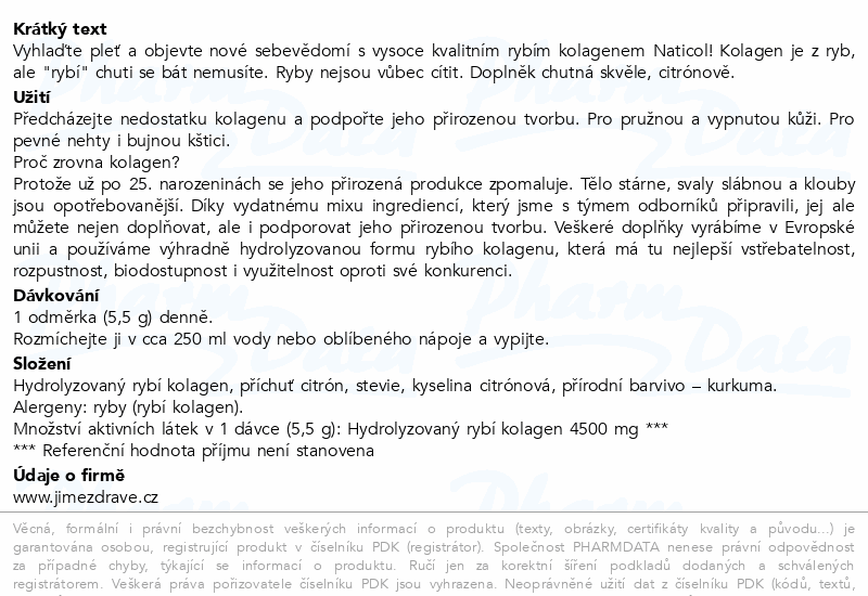JZ Hydrolyzovaný rybí kolagen citron 165g