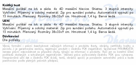 NAIPO Masážní polštář NP-PM01