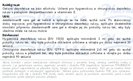 desderman care gel dezinfekce na ruce 1l schülke