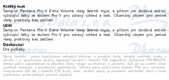 Pantene Pro-V Extra Volume šampon 1000ml