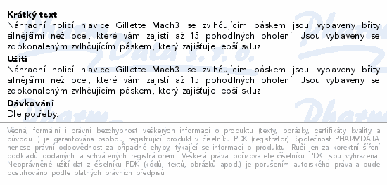 Gillette Mach3 náhradní hlavice 20ks