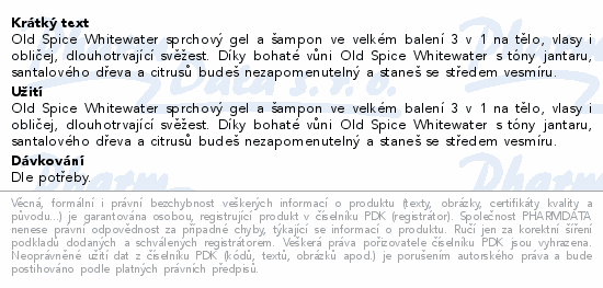 Old Spice WhiteWat.sp.gel a šam.3v1 Fr.E-XL 1000ml