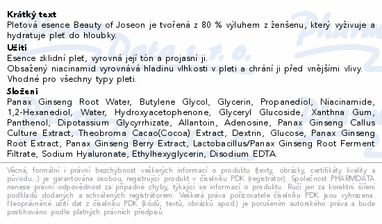 Beauty of Joseon zklidňující esence 150ml