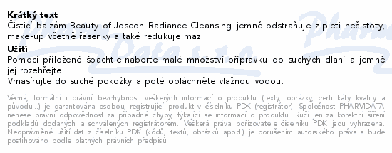 Beauty of Joseon Radiance čisticí balzám 100ml