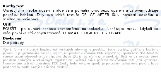 Delice Solaire osvěžující krém po opalování 200ml