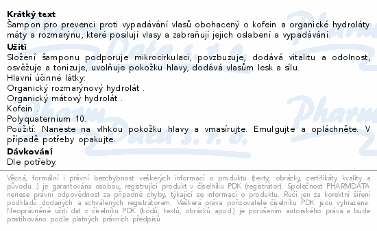 Vitalitys Care&Scalp posilující šampon 250ml