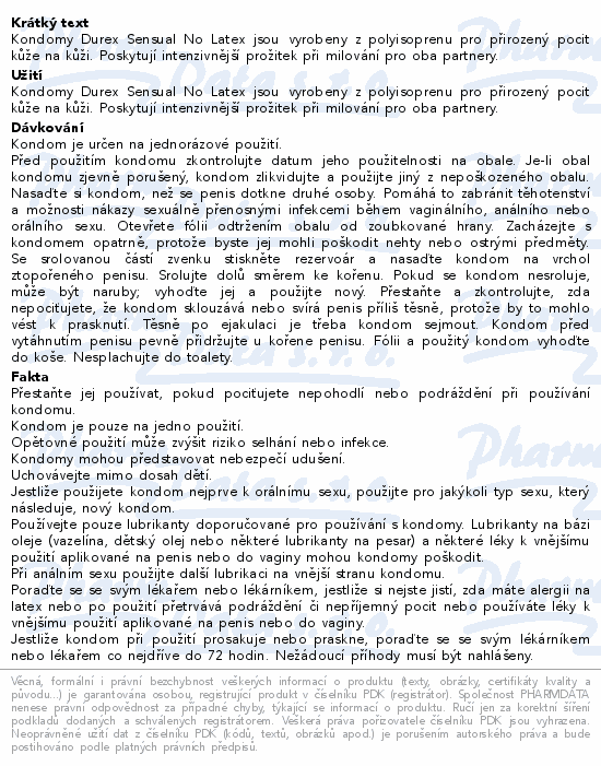 DUREX Sensual No Latex prezervativ 3ks