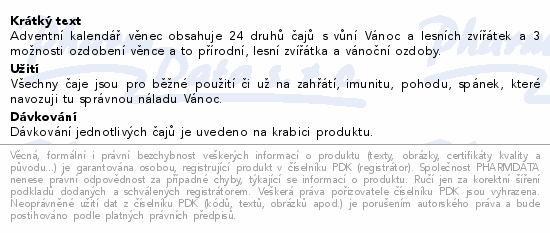 LEROS Bylinný adventní kalendář věnec 24sáčků