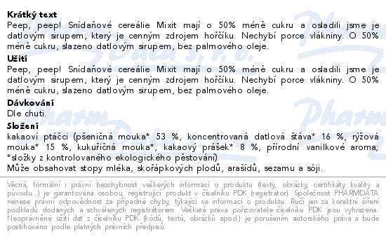 Mixitt Peep Peep cereálie kakao 280g